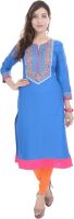 Prakhya Casual Printed Women's Kurti(Blue)