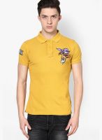 Punk Yellow Printed Polo T-Shirt