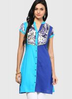 Rain & Rainbow Blue Printed Kurta