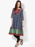 Rain & Rainbow Blue Printed Kurta