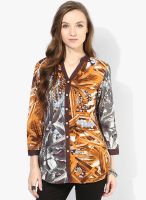 Rain & Rainbow Brown Printed Shirt