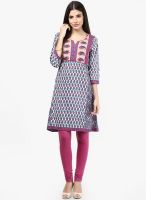 Rain & Rainbow Fuchsia Printed Kurta