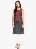 Rangmanch By Pantaloons Black Printed Kurta