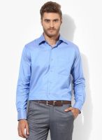 Raymond Blue Solid Slim Fit Formal Shirt