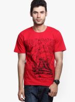 Rigo Red Printed Round Neck T-Shirt