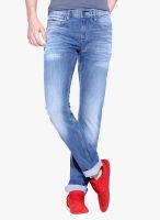 Rookies Blue Mid Rise Slim Fit Jeans