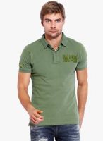 Rookies Olive Solid Polo T-Shirt