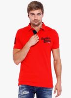 Rookies Red Solid Polo T-Shirt