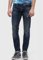 Rookies Solid Blue Slim Fit Jeans