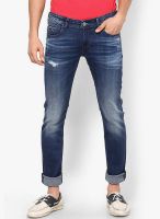 Rookies Washed Blue Slim Fit Jeans