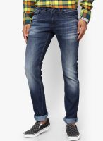 Rookies Washed Blue Slim Fit Jeans