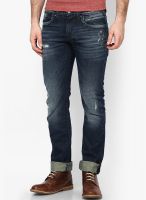 Rookies Washed Blue Slim Fit Jeans