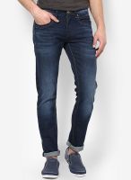 Rookies Washed Blue Slim Fit Jeans