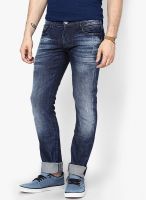 Rookies Washed Blue Slim Fit Jeans