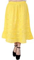 Rvestir Solid Women's A-line Yellow Skirt