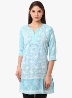 Saadgi Blue Embroidered Kurta