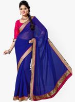 Saree Swarg Blue Embroidered Saree