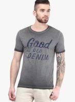 Selected Grey Printed Round Neck T-Shirts