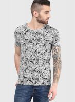 Selected Grey Printed Round Neck T-Shirts