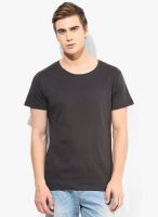 Selected Grey Solid Round Neck T-Shirt