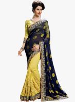 Shonaya Navy Blue Embroidered Saree