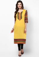 Shree Yellow Solid Kurtis