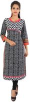 Sir N Maam Casual Graphic Print Women's Kurti(Black, White, Pink, Orange)