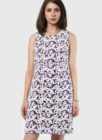 Soie Purple Colored Embroidered Shift Dress