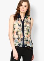 Soie Sleeveless Printed Shirt