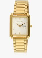 Sonata Nf7053ym04a Golden/White Analog Watch