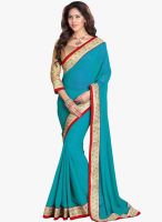 Sourbh Sarees Aqua Blue Embroidered Saree