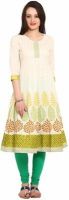 Span Casual Printed Women's Kurti(White)