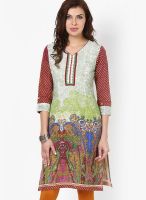 Span Green Printed Kurta