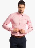 Specimen Pink Solid Slim Fit Formal Shirt