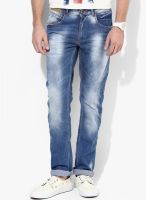 Spykar Blue Mid Rise Narrow Fit Jeans