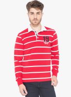 Status Quo Red Striped Polo T-Shirt