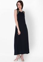 Sugar Her Black Colored Printed Maxi Dress
