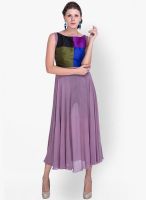 Sugar Her Purple Colored Printed Asymmetric Dress