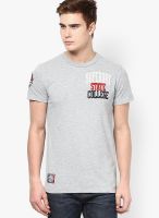 Superdry Grey Solid Round Neck T-Shirts