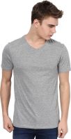 T-shirt Company Solid Men's V-neck Grey T-Shirt