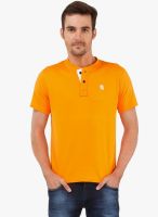The Cotton Company Orange Solid Henley T-Shirt