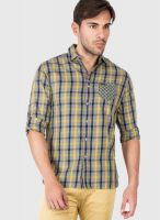 The Indian Garage Co. Yellow Slim Fit Casual Shirt