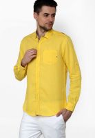 The Indian Garage Co. Yellow Slim Fit Casual Shirt