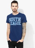 Tom Tailor Blue Printed Round Neck T-Shirt