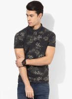 Tom Tailor Dark Grey Printed Polo T-Shirt