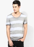 Tom Tailor Grey Solid Round Neck T-Shirt