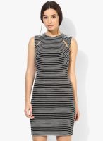 Topshop-Outlet Striped Shoulder Splice Bodycon Dress