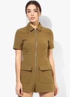 Topshop-Outlet Zip Front Polo Playsuit