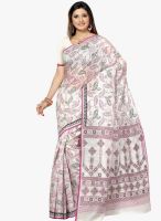 Triveni Sarees Off White Printed Saree