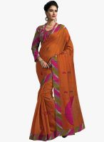 Triveni Sarees Orange Printed Saree